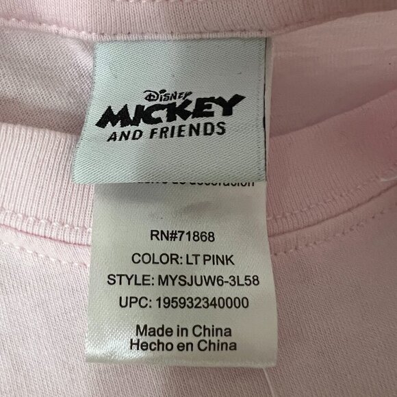 NWT Disney Ladies Mickey Minnie Donald Daffy Tee Crochet 3D Embellish Flowers Lg - Picture 3 of 6